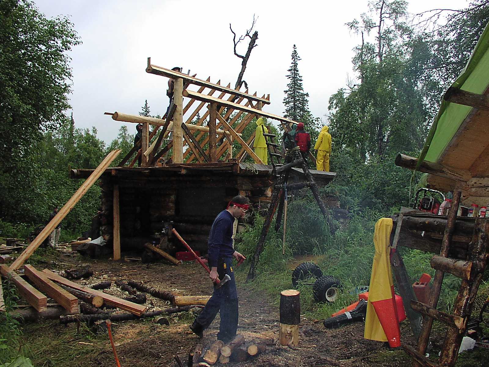 Roofing in the Alaskan bush.